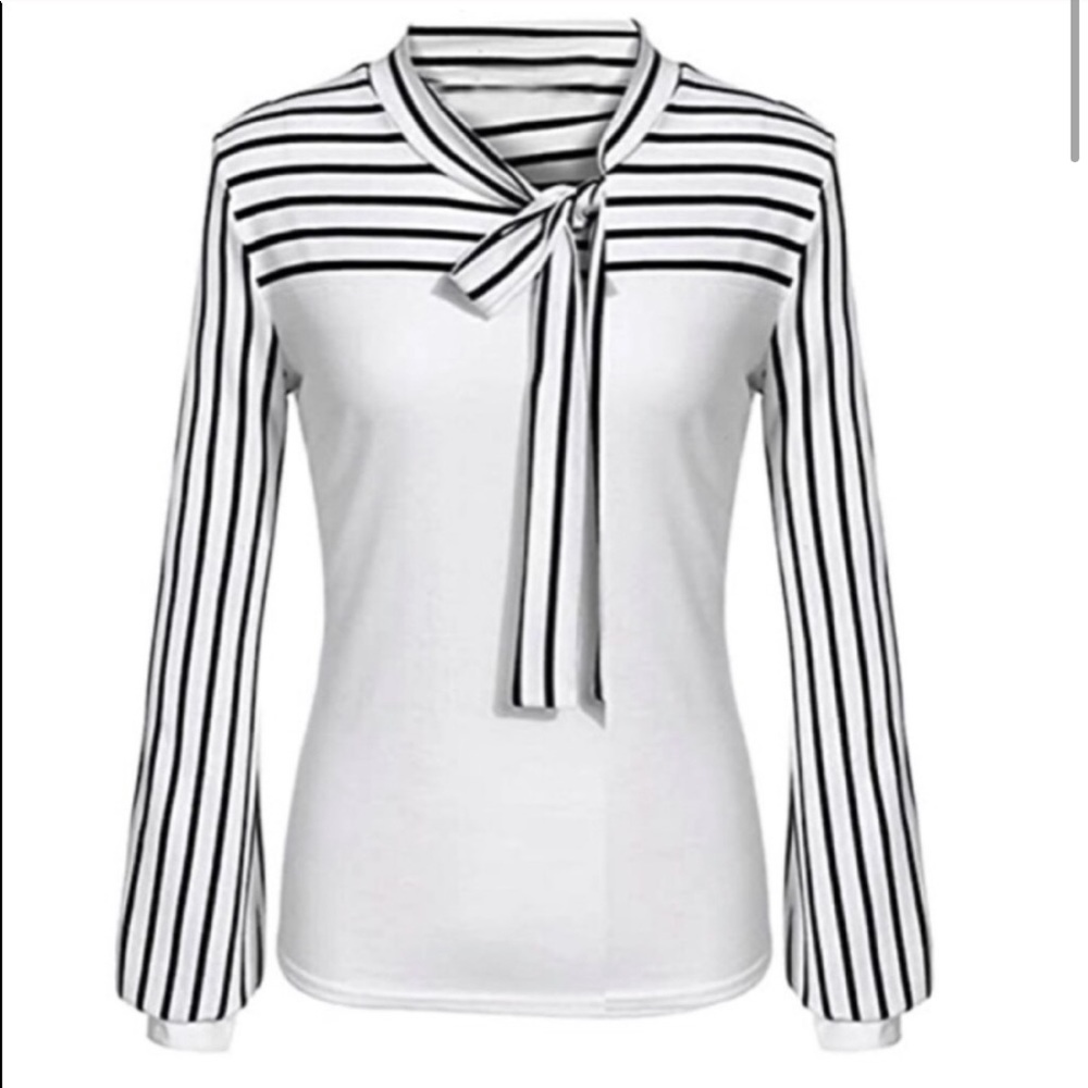 NWT Allegra K Boutique Blouse with Front Tie